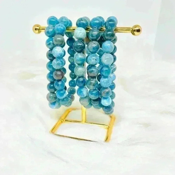 Ocean Blue Apatite Stone Bracelet - Picture 3 of 7